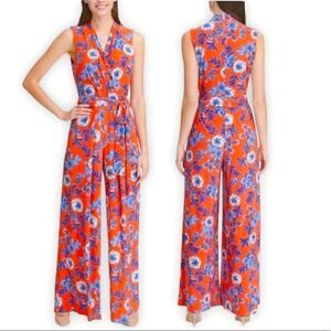 Tommy Hilfiger Floral Print Belted Jumpsuit